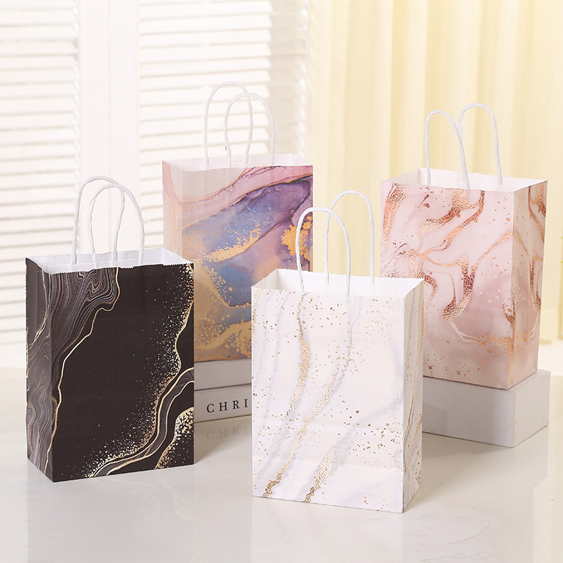 Wedding Supply List - 5 Stück Marmor Design Kraftpapier Geschenktüte