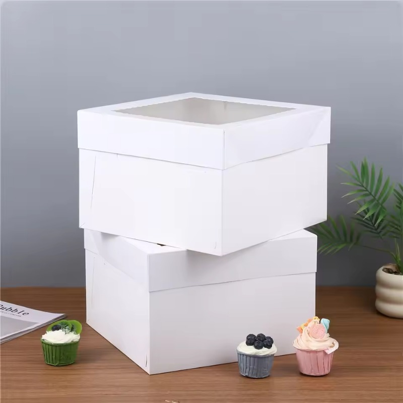 Wedding Supply Decor - yes2/4/6 Stück Einweg-Kuchenboxen in Weiß mit