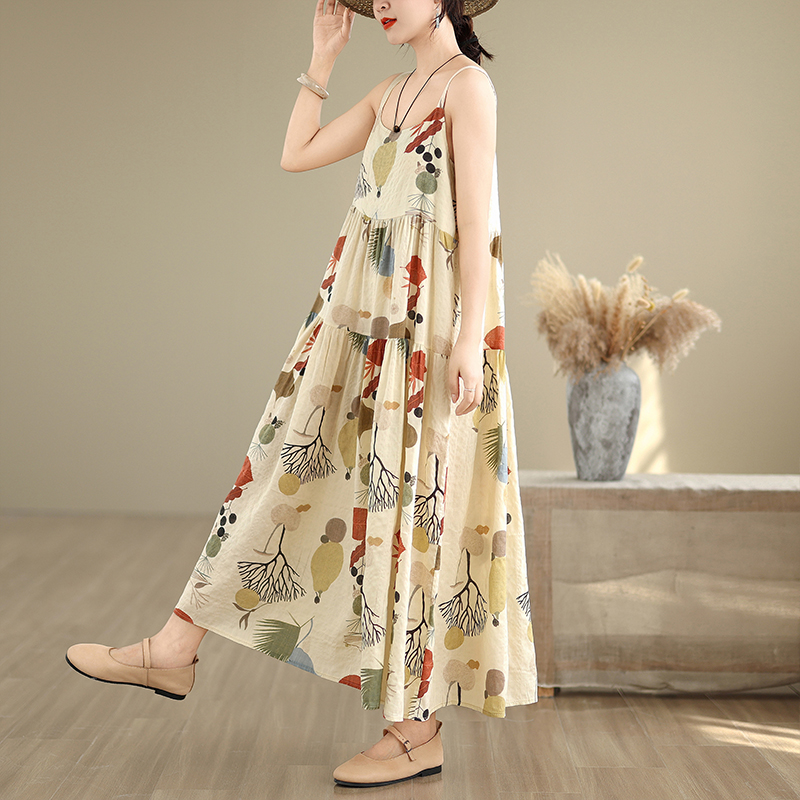Blumiges Baumwoll-Leinen Maxik – Good Floral & Wedding Decor Supply Bewertung und Preis