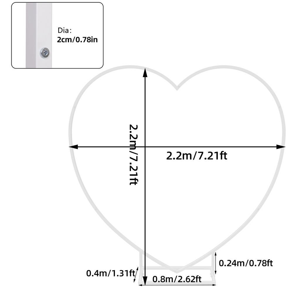 Weißer Herzförmiger Ballonboge – Wedding Support Bewertung und Preis
