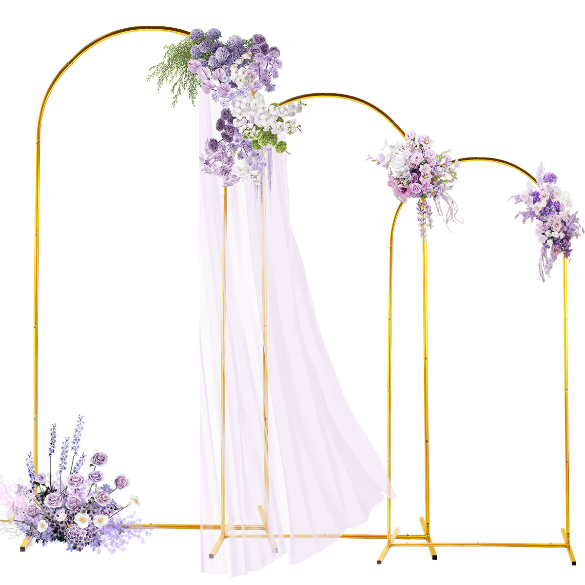 3er-Pack goldene Metallbogen-S – Wedding Support Bewertung und Preis